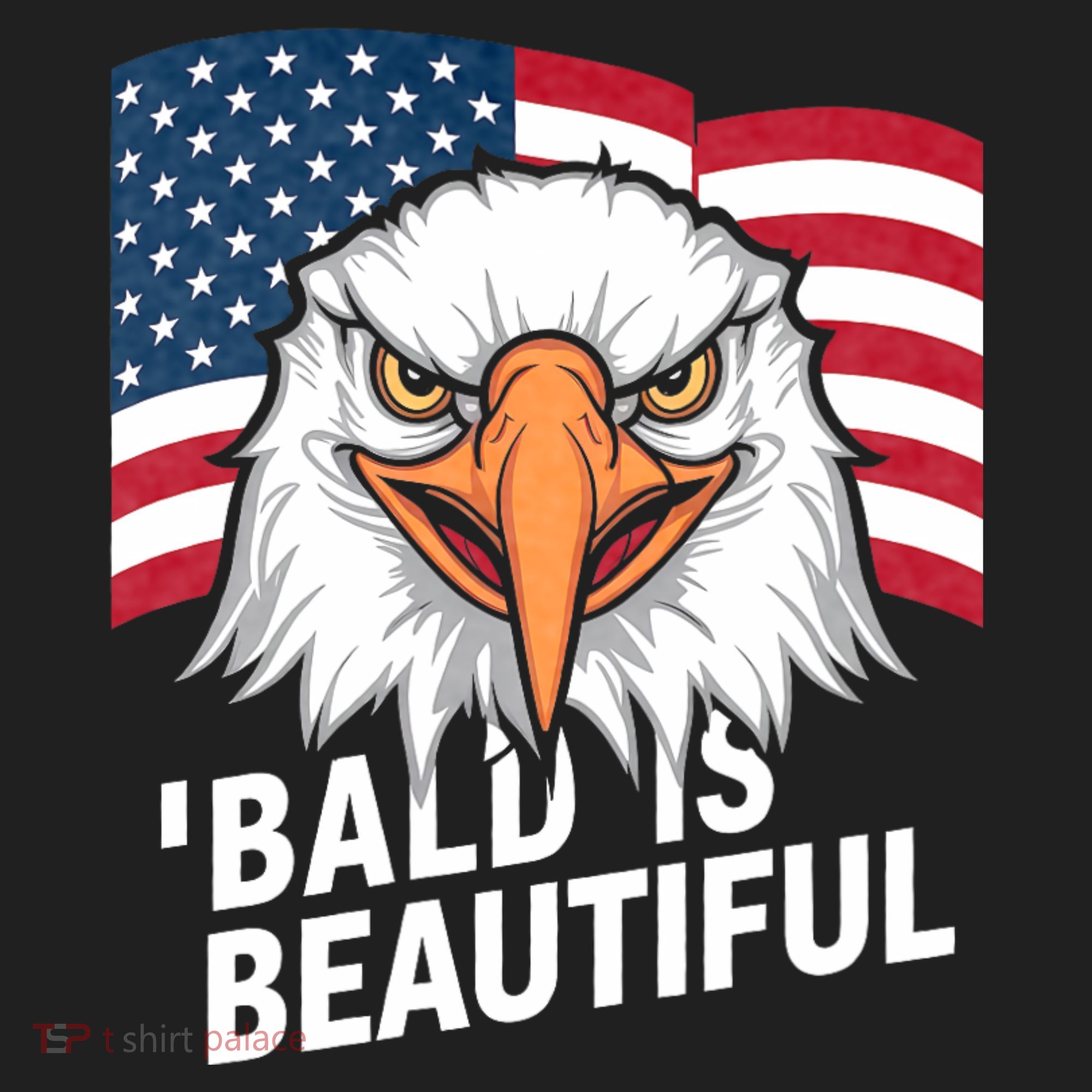 Funny Bald Is Beautiful Independence Day 4th July Eagle Gift Beanie