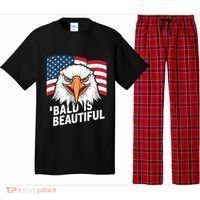Funny Bald Is Beautiful Independence Day 4th July Eagle Gift Pajama Set thumb 0