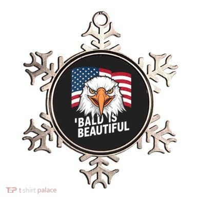 Funny Bald Is Beautiful Independence Day 4th July Eagle Gift Ornament