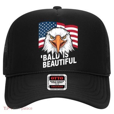 Funny Bald Is Beautiful Independence Day 4th July Eagle Gift Hat