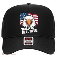 Funny Bald Is Beautiful Independence Day 4th July Eagle Gift Hat thumb 0