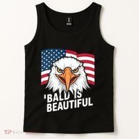 Funny Bald Is Beautiful Independence Day 4th July Eagle Gift Tank Top thumb 2