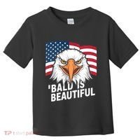 Funny Bald Is Beautiful Independence Day 4th July Eagle Gift Toddler T-Shirt thumb 0