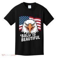 Funny Bald Is Beautiful Independence Day 4th July Eagle Gift Kids T-Shirt thumb 0