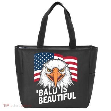 Funny Bald Is Beautiful Independence Day 4th July Eagle Gift Tote Bag