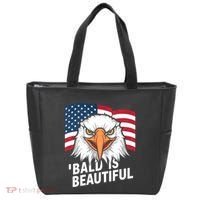 Funny Bald Is Beautiful Independence Day 4th July Eagle Gift Tote Bag thumb 0