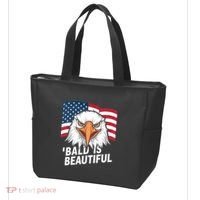 Funny Bald Is Beautiful Independence Day 4th July Eagle Gift Tote Bag thumb 3