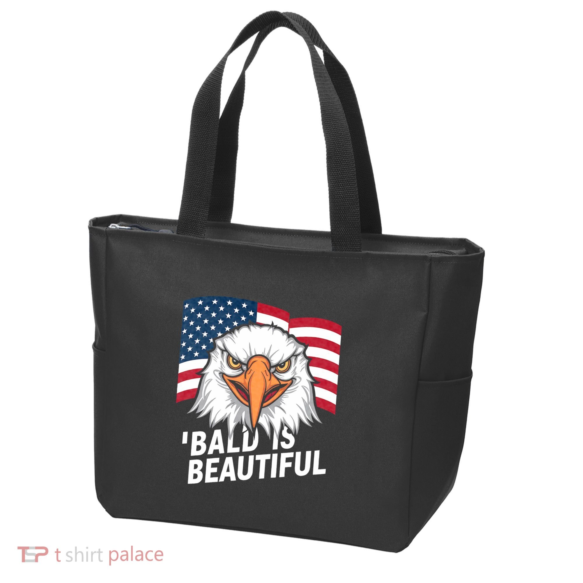 Funny Bald Is Beautiful Independence Day 4th July Eagle Gift Tote Bag