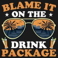Funny Blame It On The Drink Package Cruise Ship Doggie Tank thumb 4