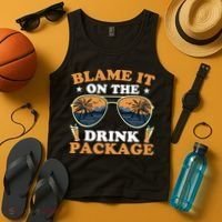 Funny Blame It On The Drink Package Cruise Ship Tank Top thumb 4