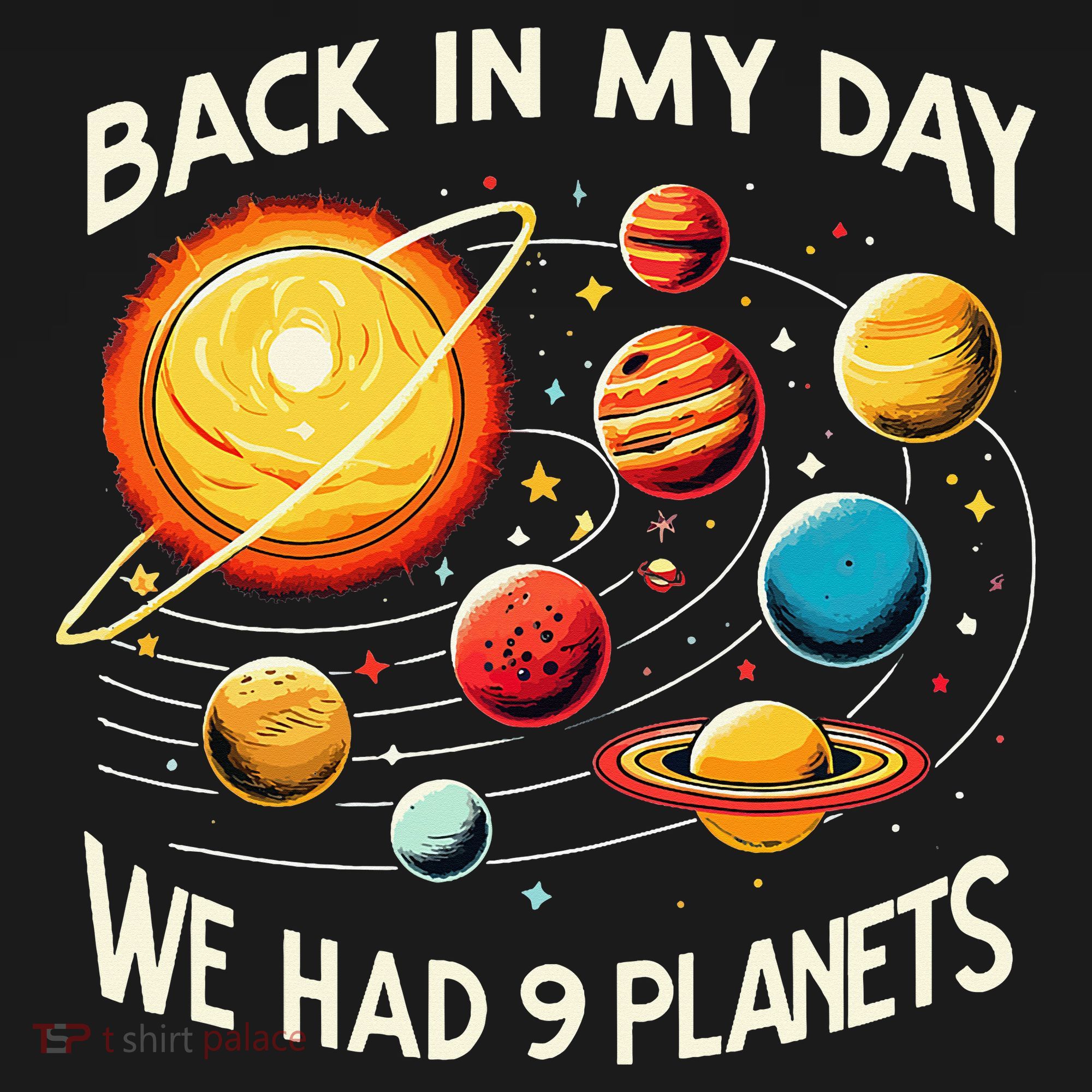 Funny Back In My Day We Had Nine Planet Astronomy Stargazing Women's Hoodie