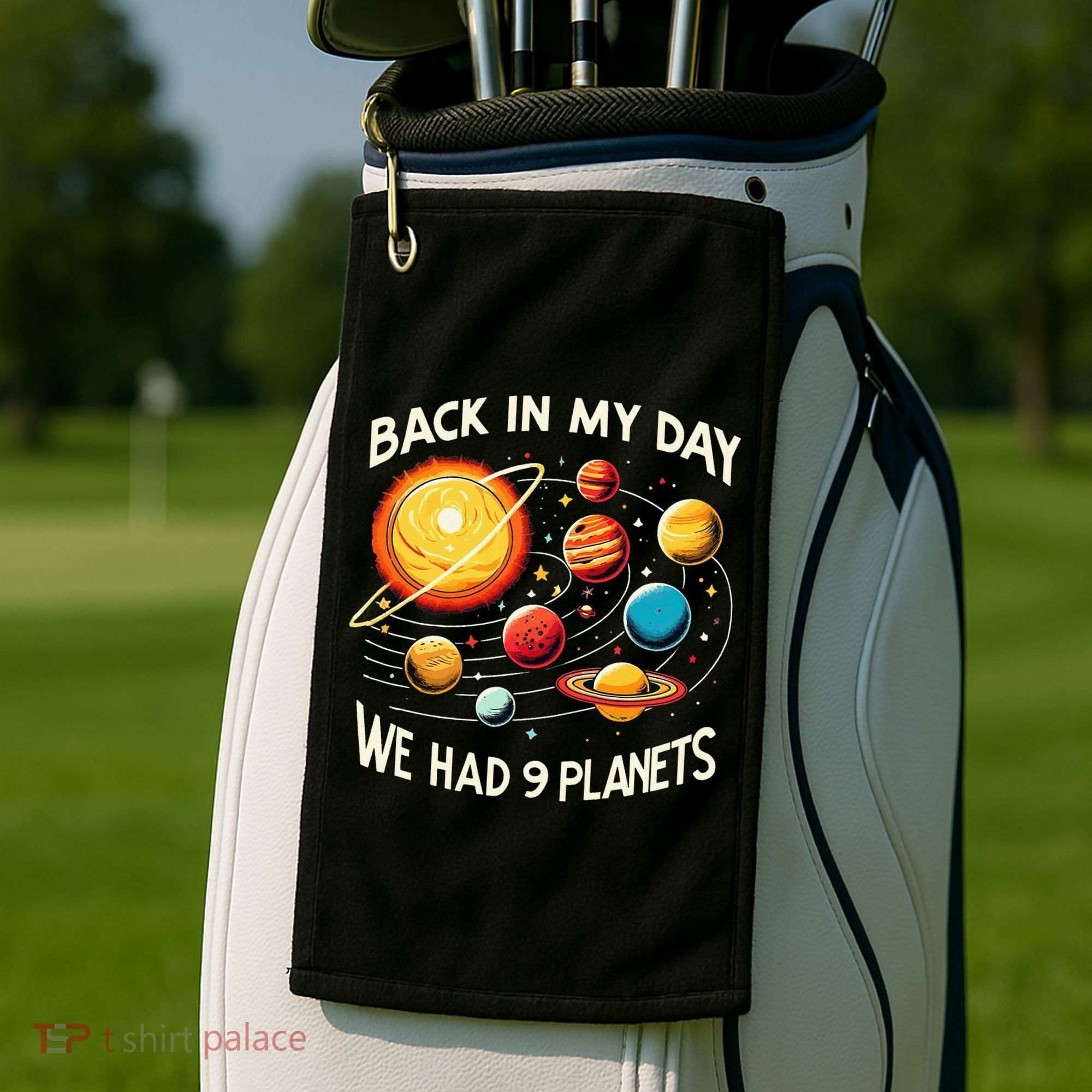 Funny Back In My Day We Had Nine Planet Astronomy Stargazing Golf Towel