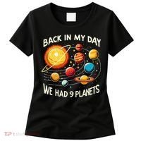 Funny Back In My Day We Had Nine Planet Astronomy Stargazing Women's T-Shirt thumb 0