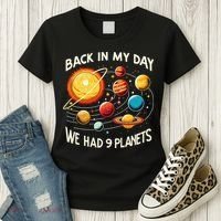 Funny Back In My Day We Had Nine Planet Astronomy Stargazing Women's T-Shirt thumb 3