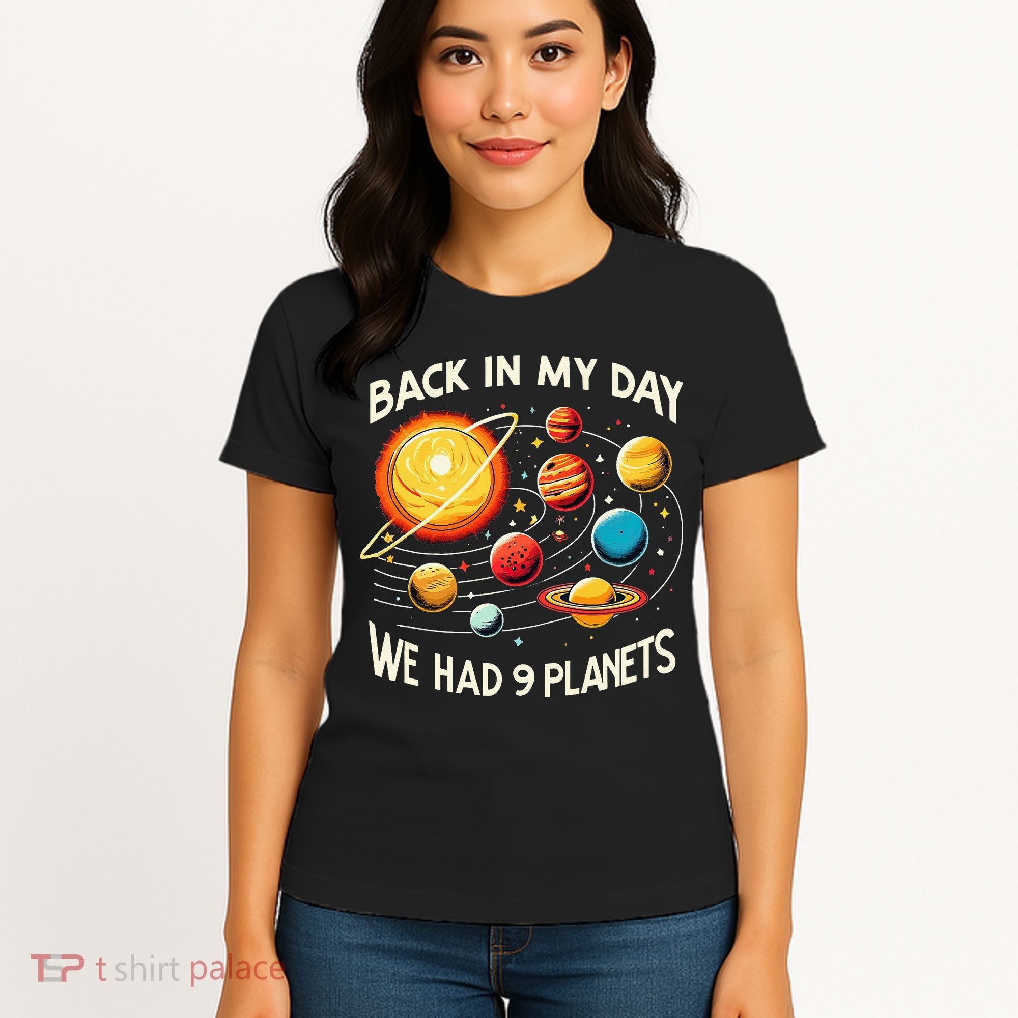 Funny Back In My Day We Had Nine Planet Astronomy Stargazing Women's T-Shirt