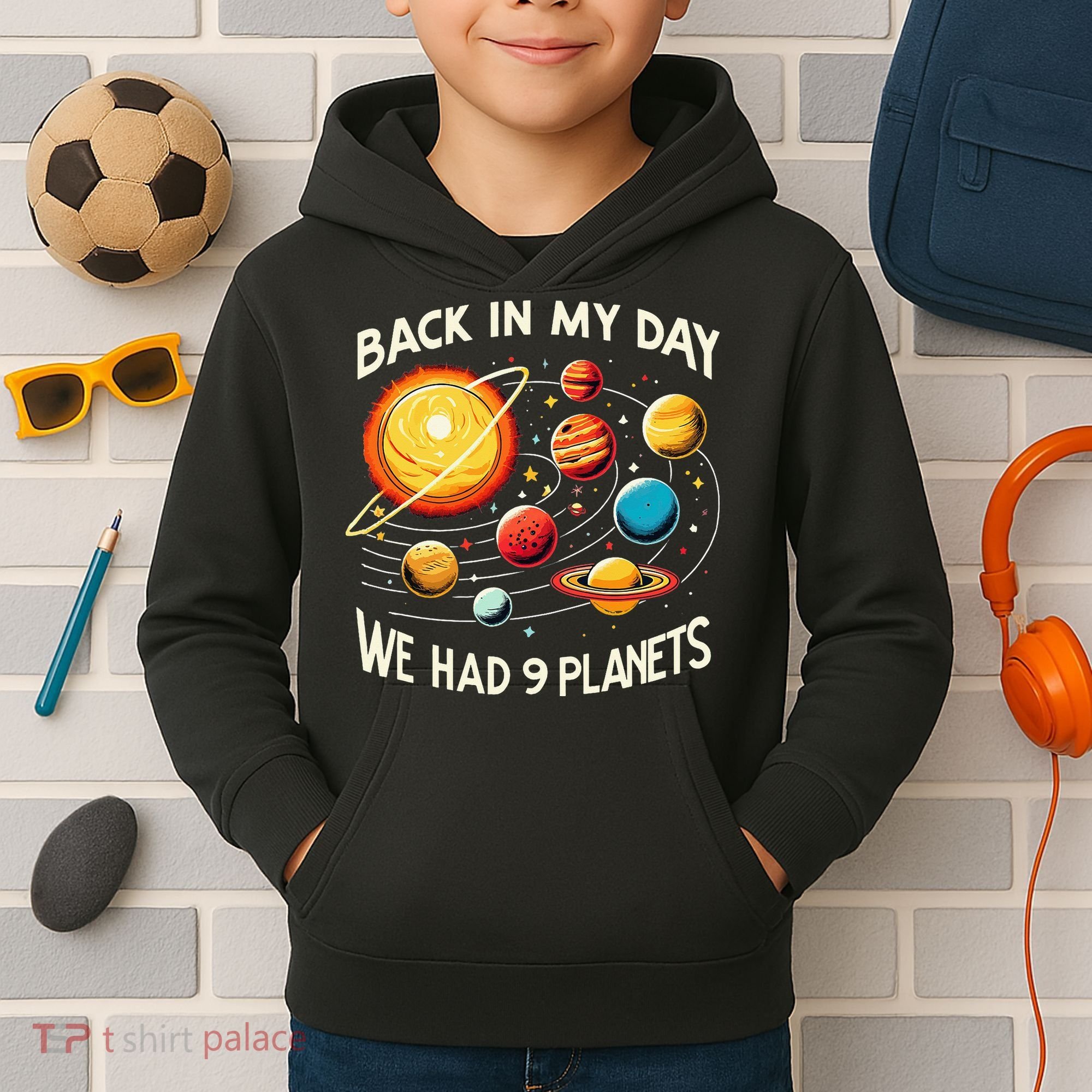 Funny Back In My Day We Had Nine Planet Astronomy Stargazing Kids Hoodie