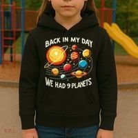 Funny Back In My Day We Had Nine Planet Astronomy Stargazing Kids Hoodie thumb 3