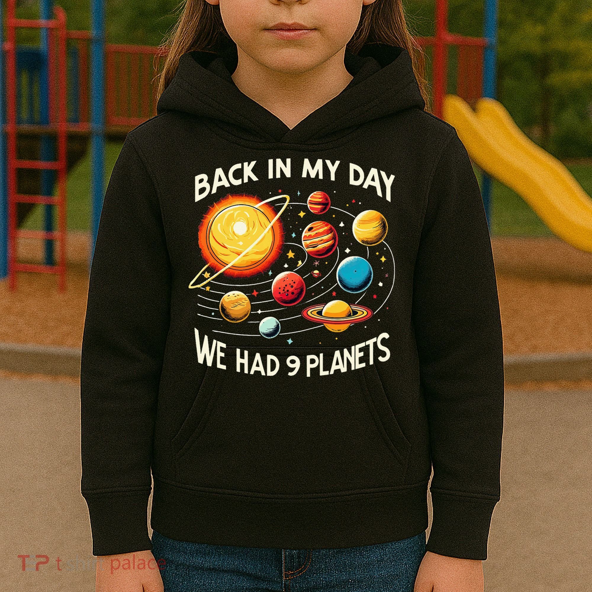 Funny Back In My Day We Had Nine Planet Astronomy Stargazing Kids Hoodie