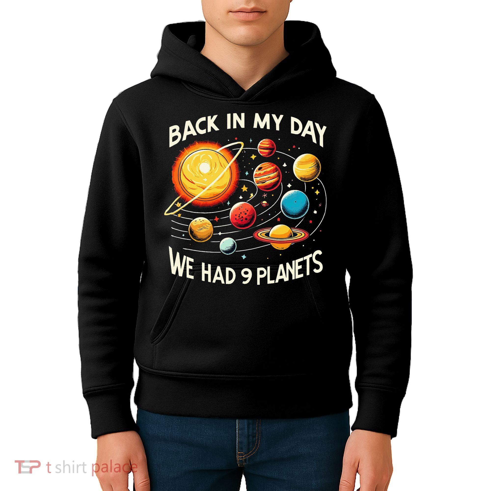 Funny Back In My Day We Had Nine Planet Astronomy Stargazing Kids Hoodie