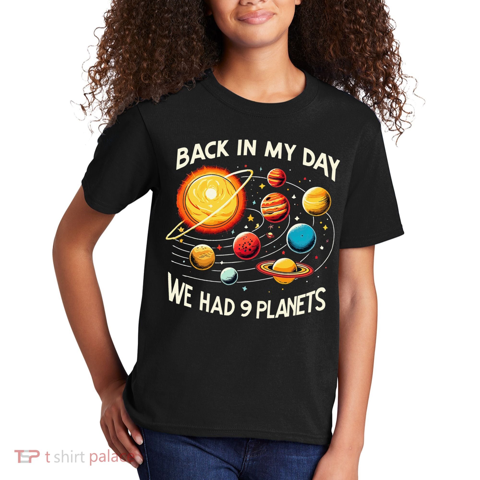 Funny Back In My Day We Had Nine Planet Astronomy Stargazing Kids T-Shirt