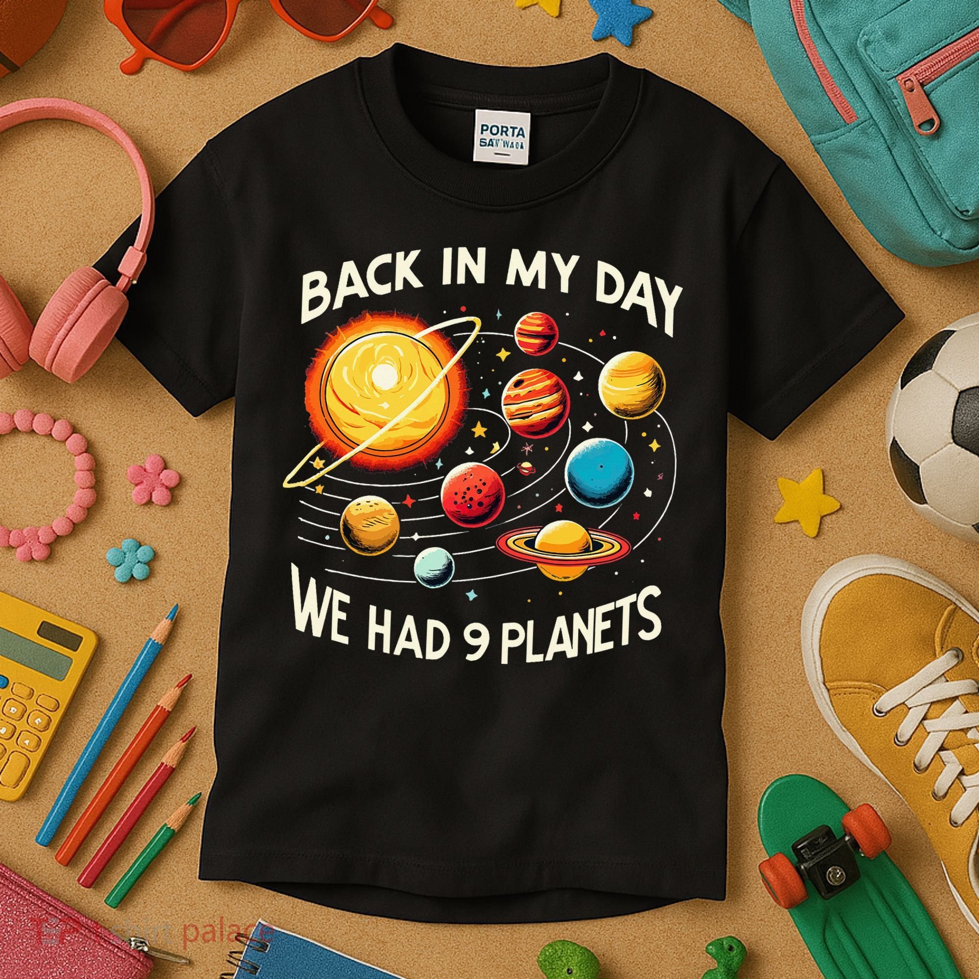 Funny Back In My Day We Had Nine Planet Astronomy Stargazing Kids T-Shirt