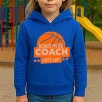 Funny Because I'm The Coach That's Why Kids Hoodie thumb 3
