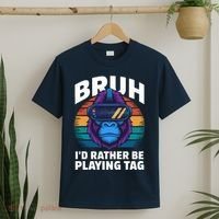 Funny Bruh I Rather Be Playing Tag Gamer Gorilla T-Shirt thumb 2