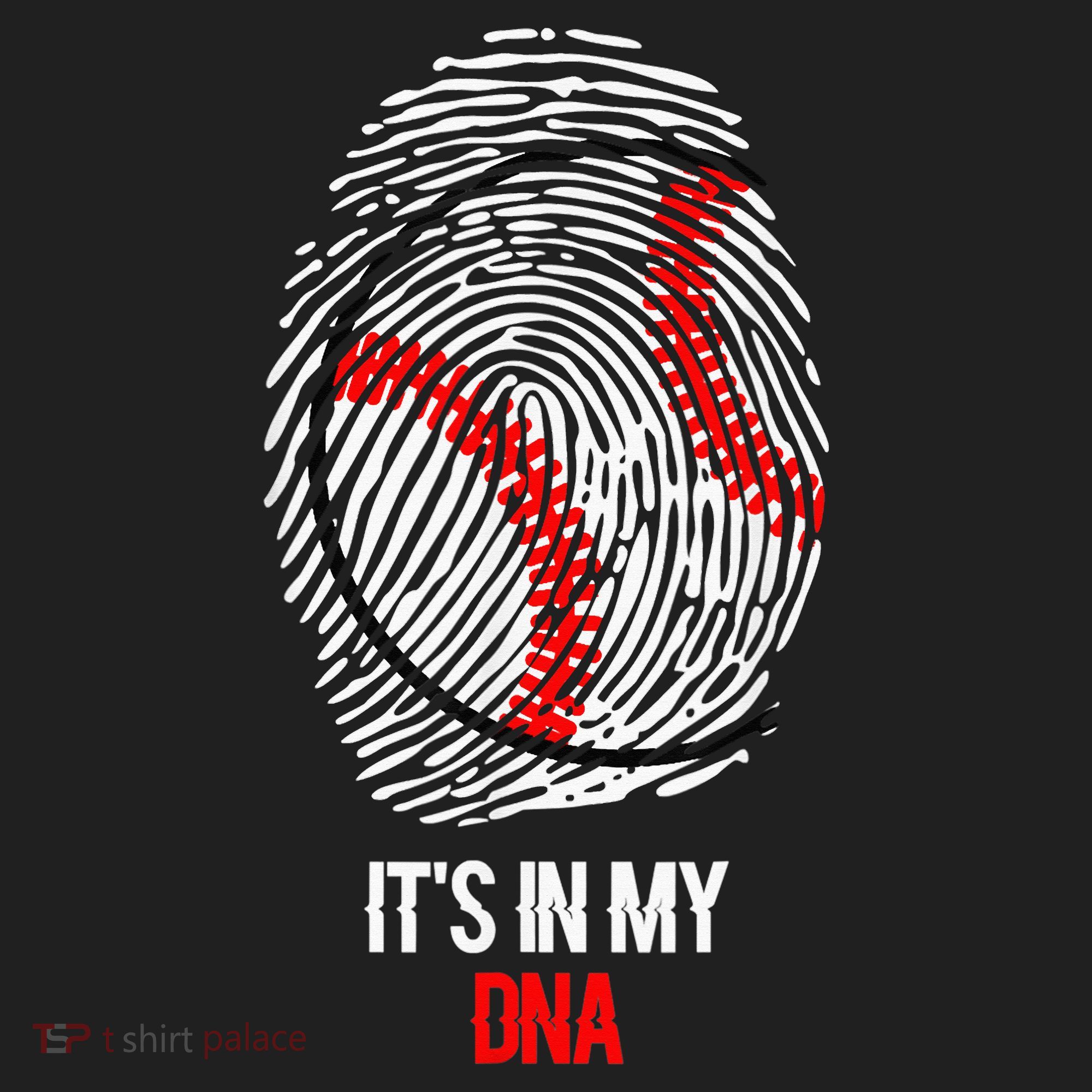 Funny Baseball  - It's in my DNA Fingerprint Shirt Hat