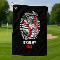 Funny Baseball  - It's in my DNA Fingerprint Shirt Golf Towel thumb 1