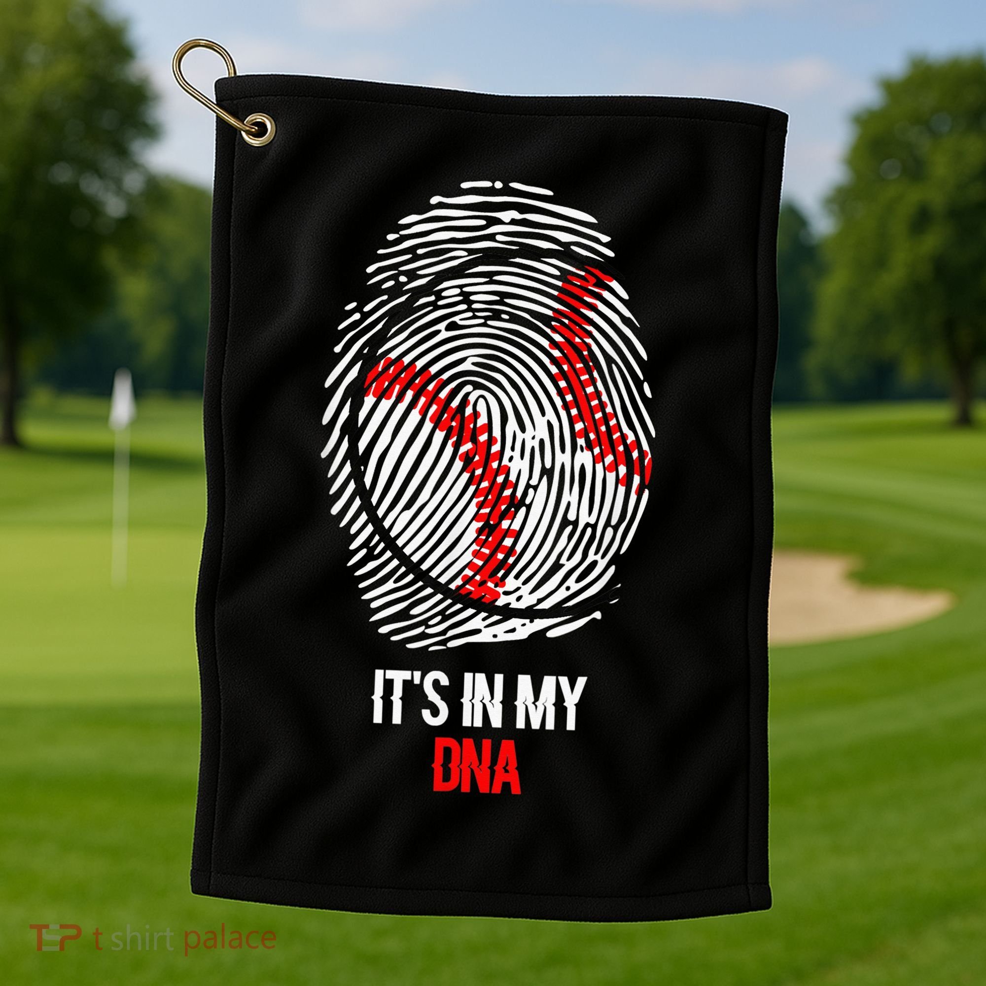 Funny Baseball  - It's in my DNA Fingerprint Shirt Golf Towel