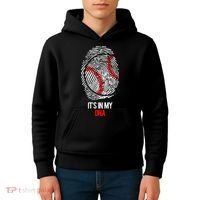 Funny Baseball  - It's in my DNA Fingerprint Shirt Kids Hoodie thumb 4