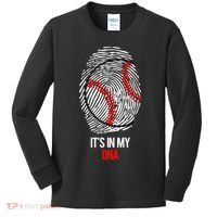 Funny Baseball  - It's in my DNA Fingerprint Shirt Kids Long Sleeve Shirt thumb 0