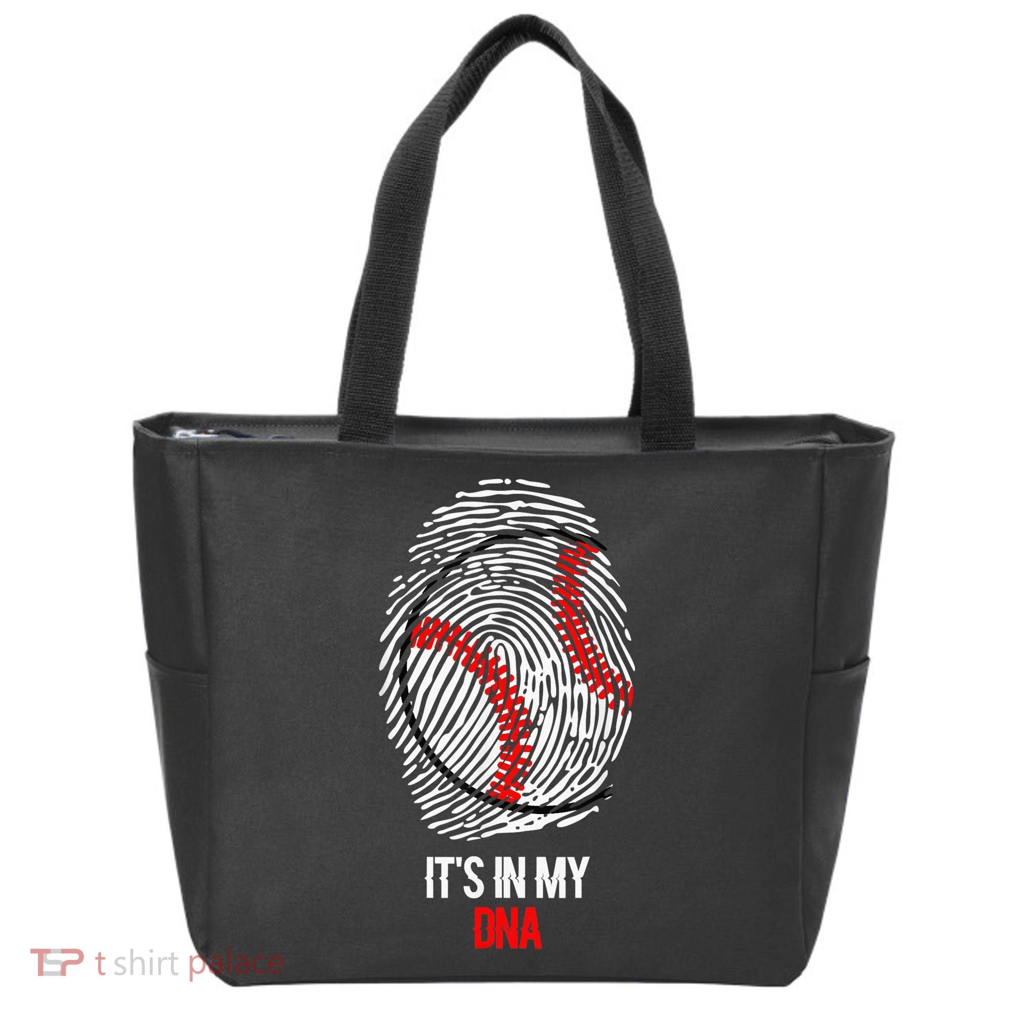 Funny Baseball  - It's in my DNA Fingerprint Shirt Tote Bag
