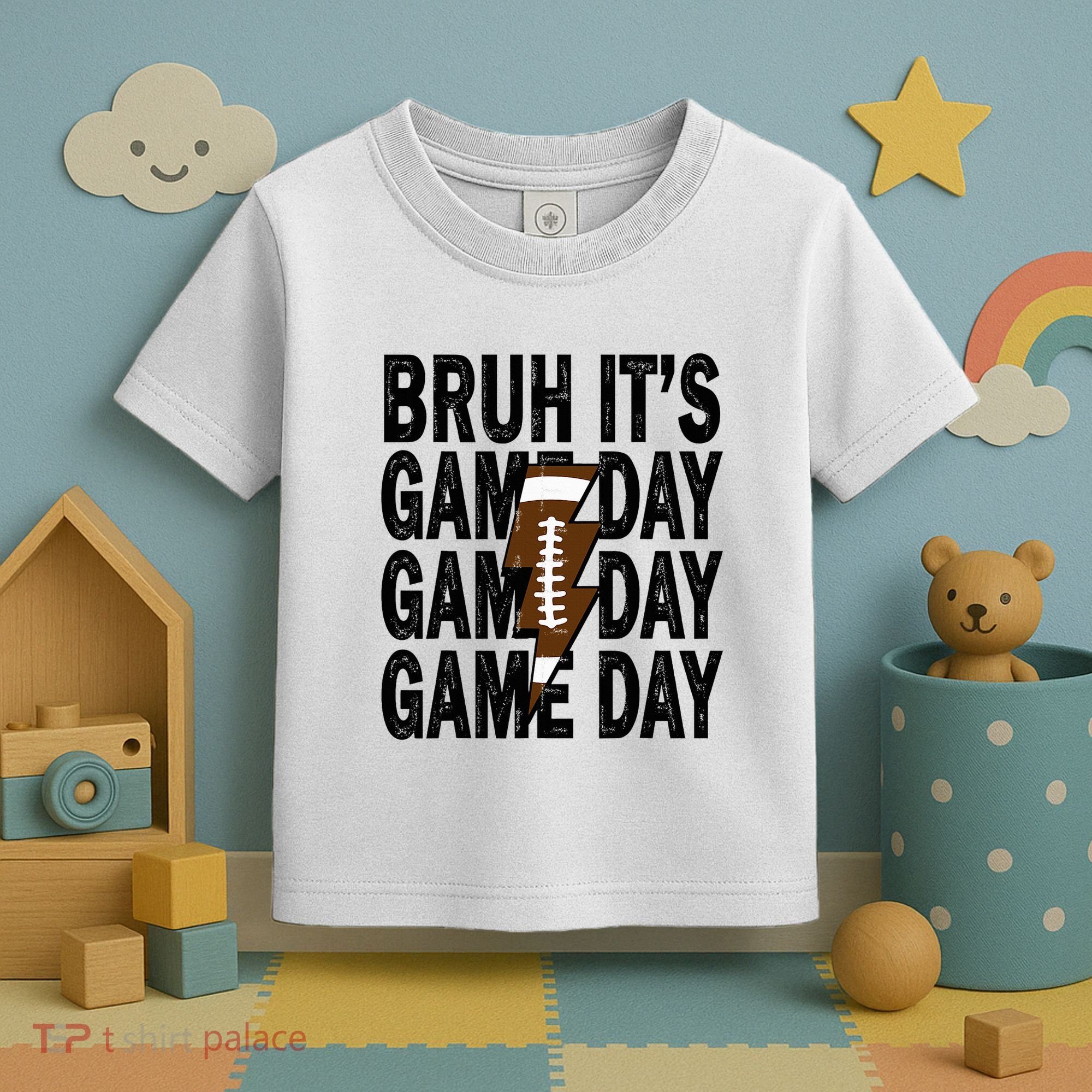 Football Bruh Its Game Day Football Toddler T-Shirt