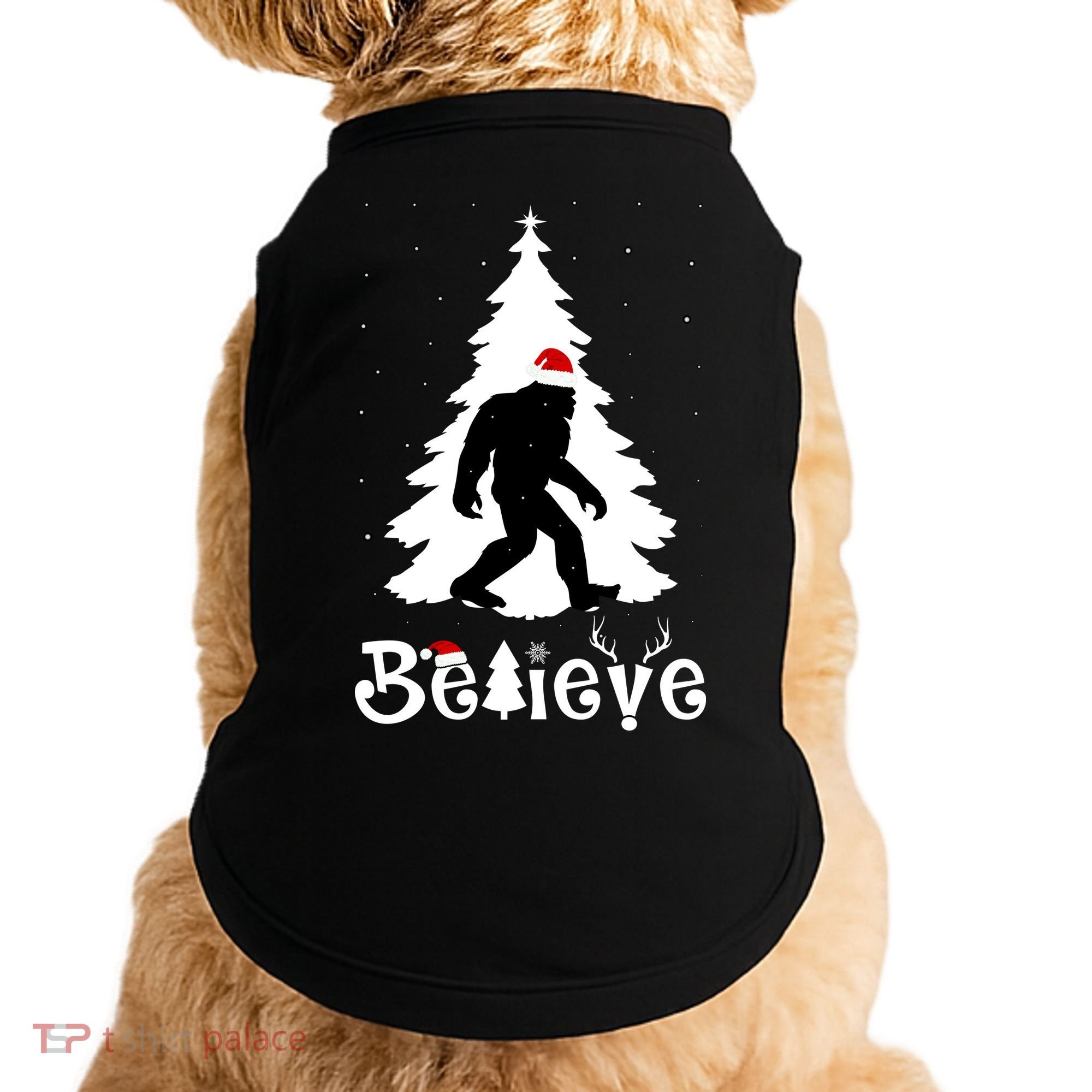 Funny Believe In Sasquatch Christmas Doggie Tank