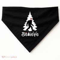 Funny Believe In Sasquatch Christmas USA-Made Doggie Bandana thumb 0