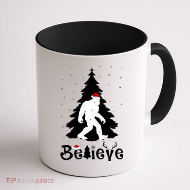 Funny Believe In Sasquatch Christmas Coffee Mug back