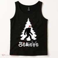 Funny Believe In Sasquatch Christmas Tank Top thumb 2