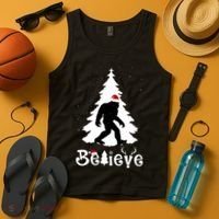 Funny Believe In Sasquatch Christmas Tank Top thumb 4