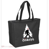 Funny Believe In Sasquatch Christmas Tote Bag thumb 2
