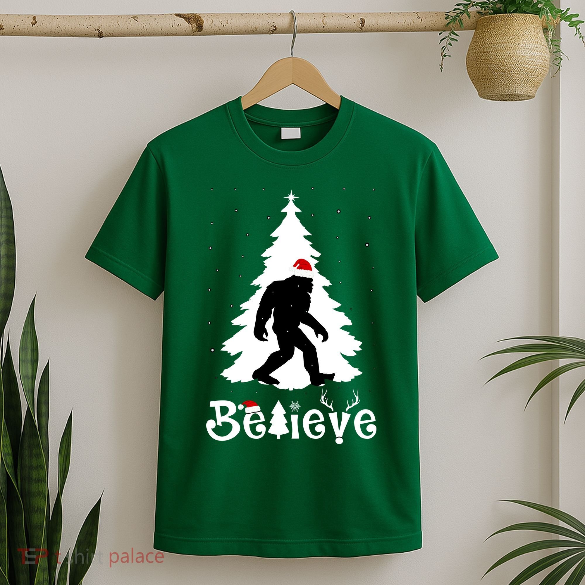 Funny Believe In Sasquatch Christmas T-Shirt