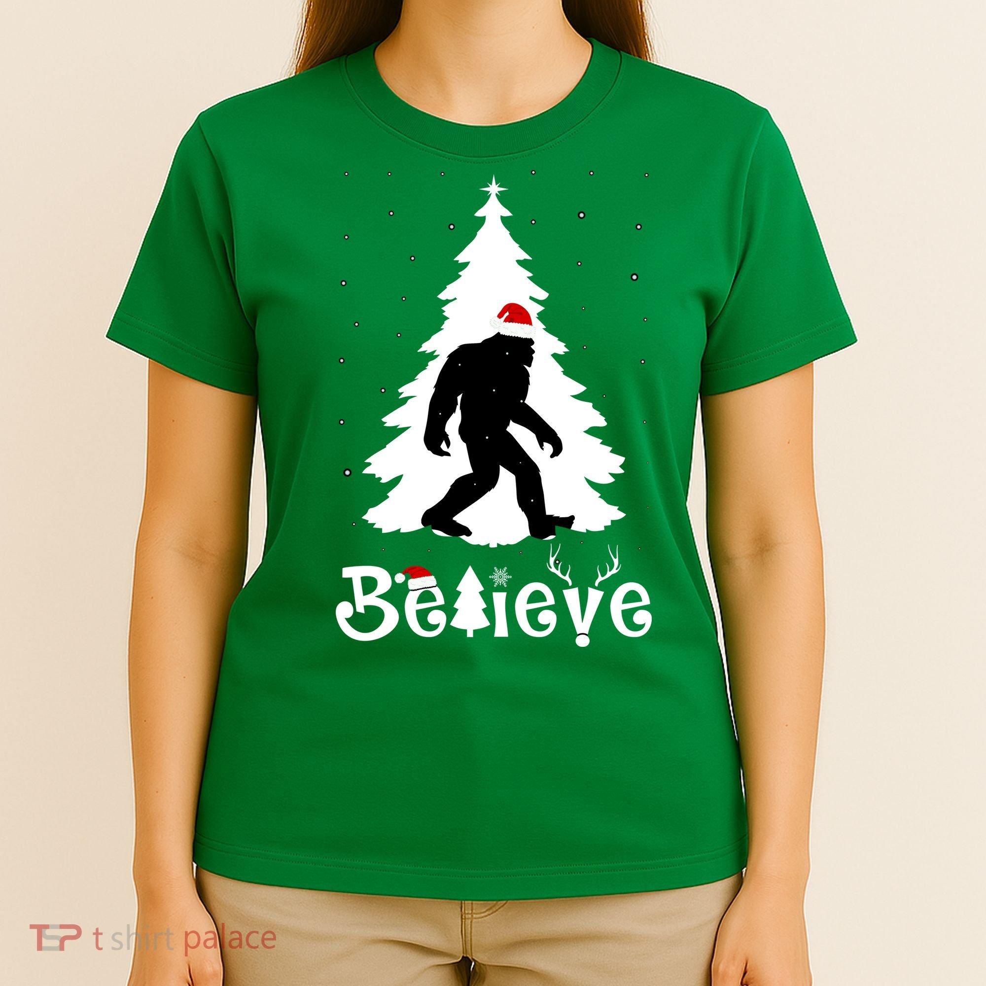 Funny Believe In Sasquatch Christmas T-Shirt