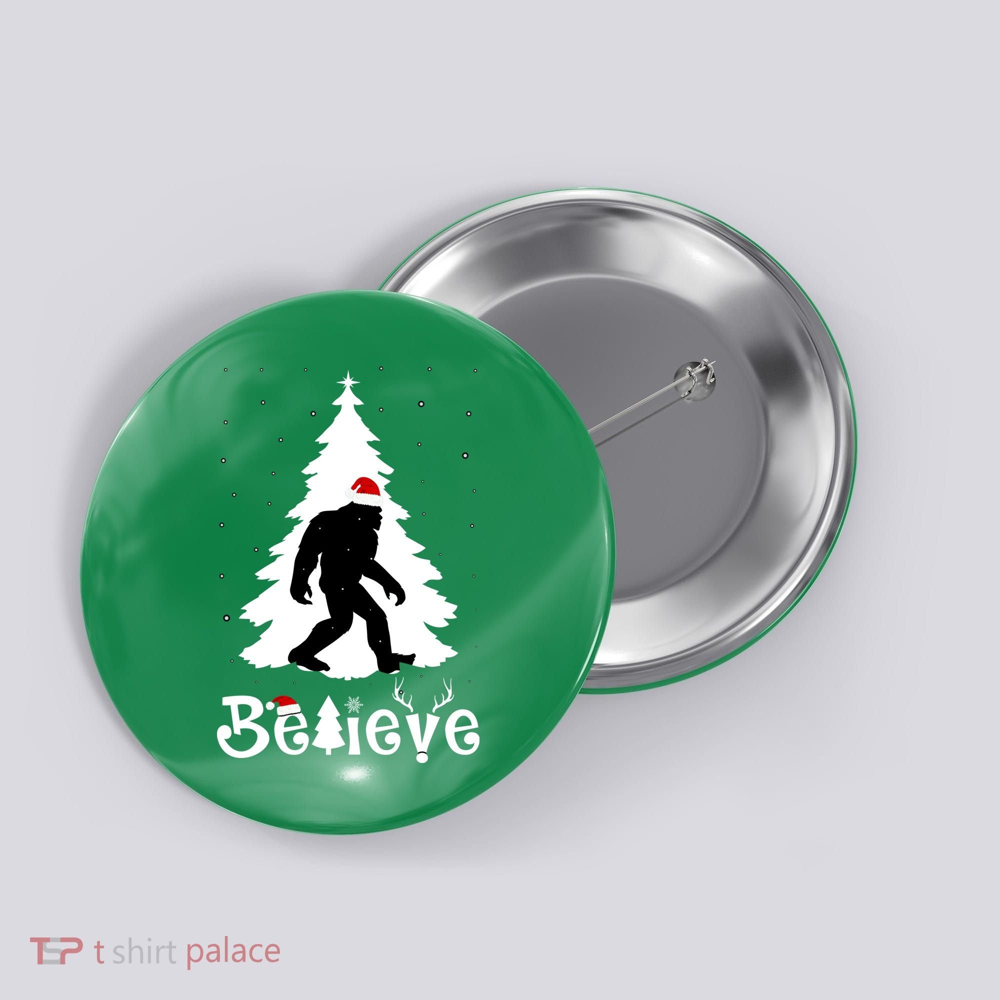 Funny Believe In Sasquatch Christmas Button