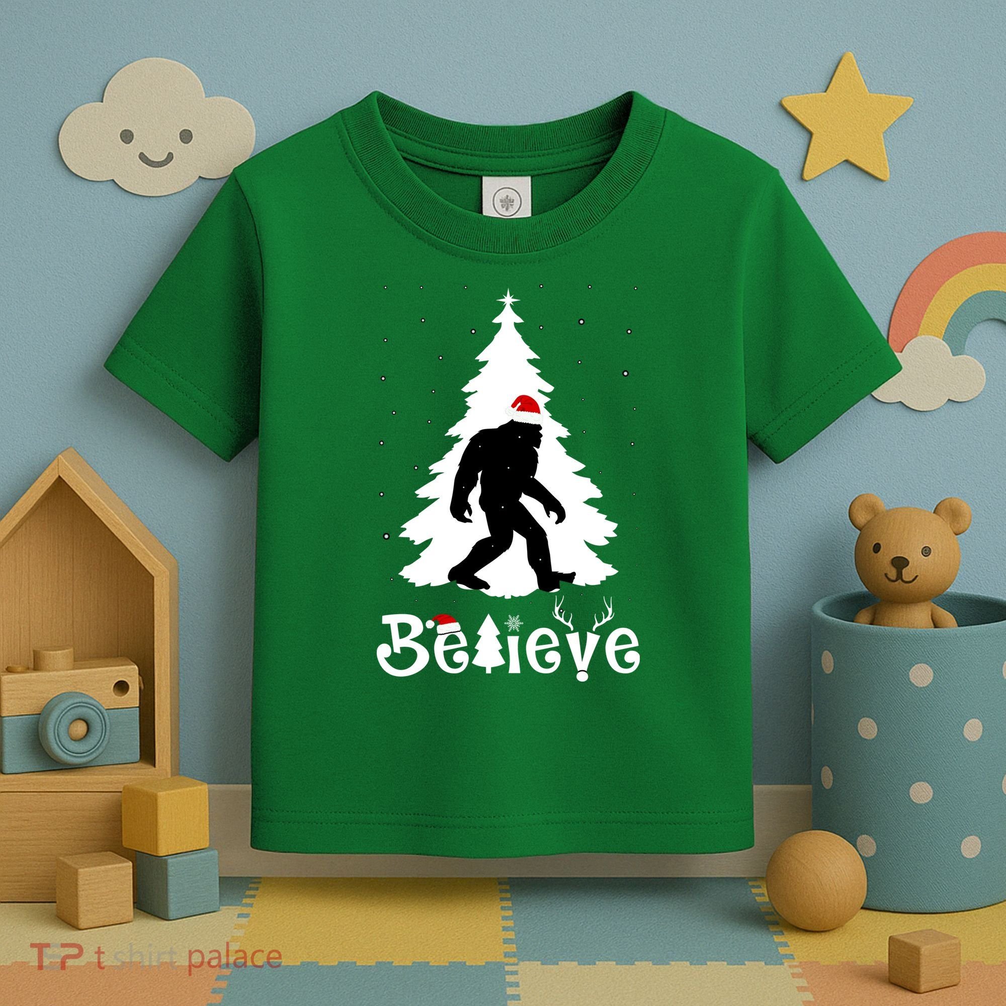 Funny Believe In Sasquatch Christmas Toddler T-Shirt