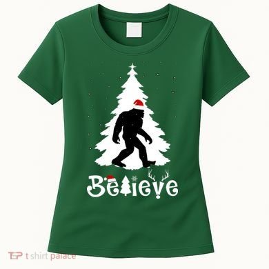 Funny Believe In Sasquatch Christmas Women's T-Shirt