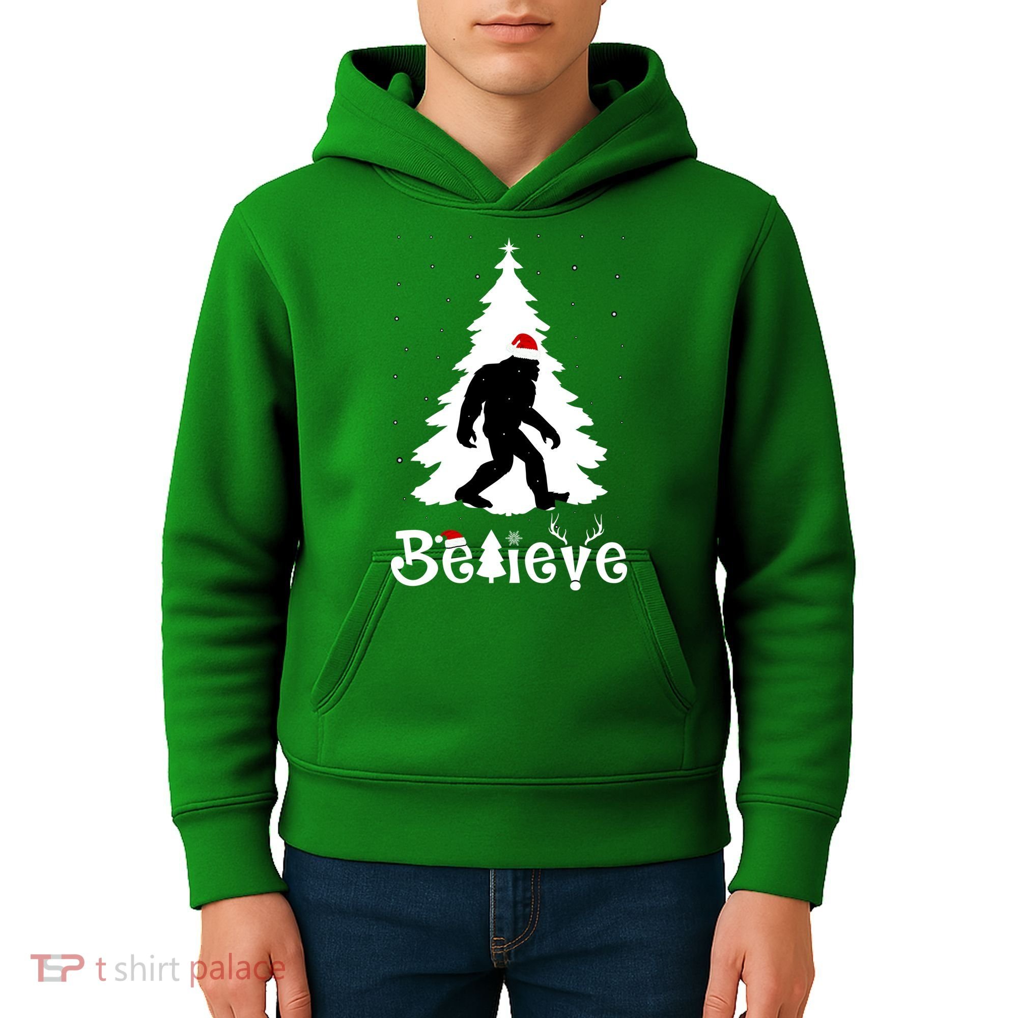 Funny Believe In Sasquatch Christmas Kids Hoodie
