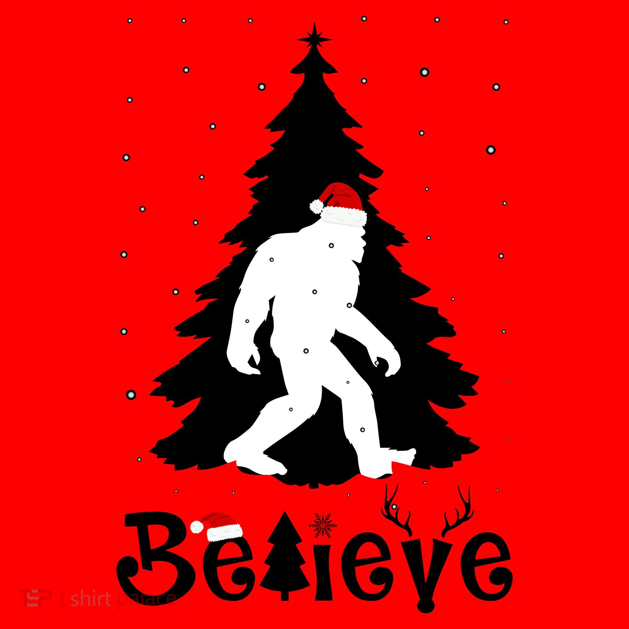 Funny Believe In Sasquatch Christmas Santa Hat