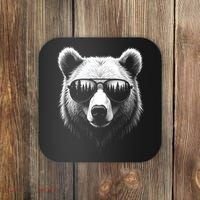 Funny Bear In Sunglasses Bears Coaster thumb 0