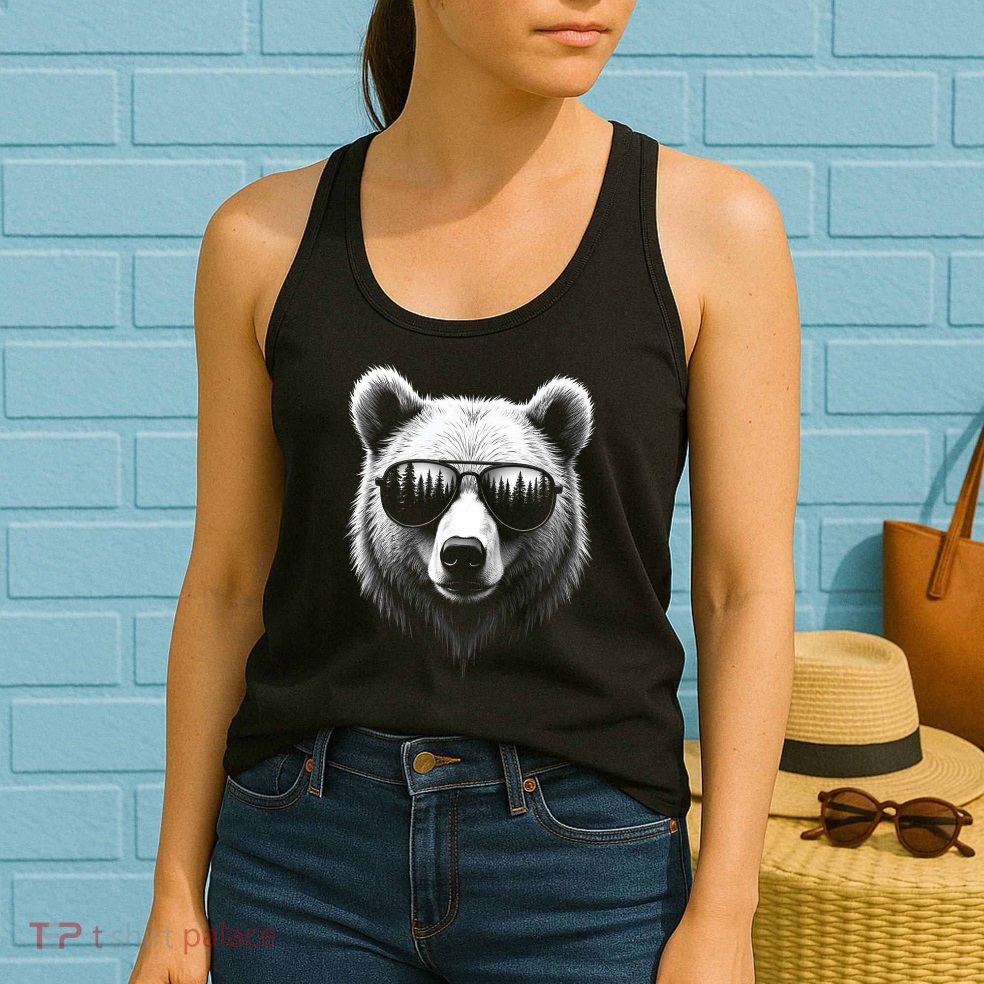 Funny Bear In Sunglasses Bears Women's Tank Top