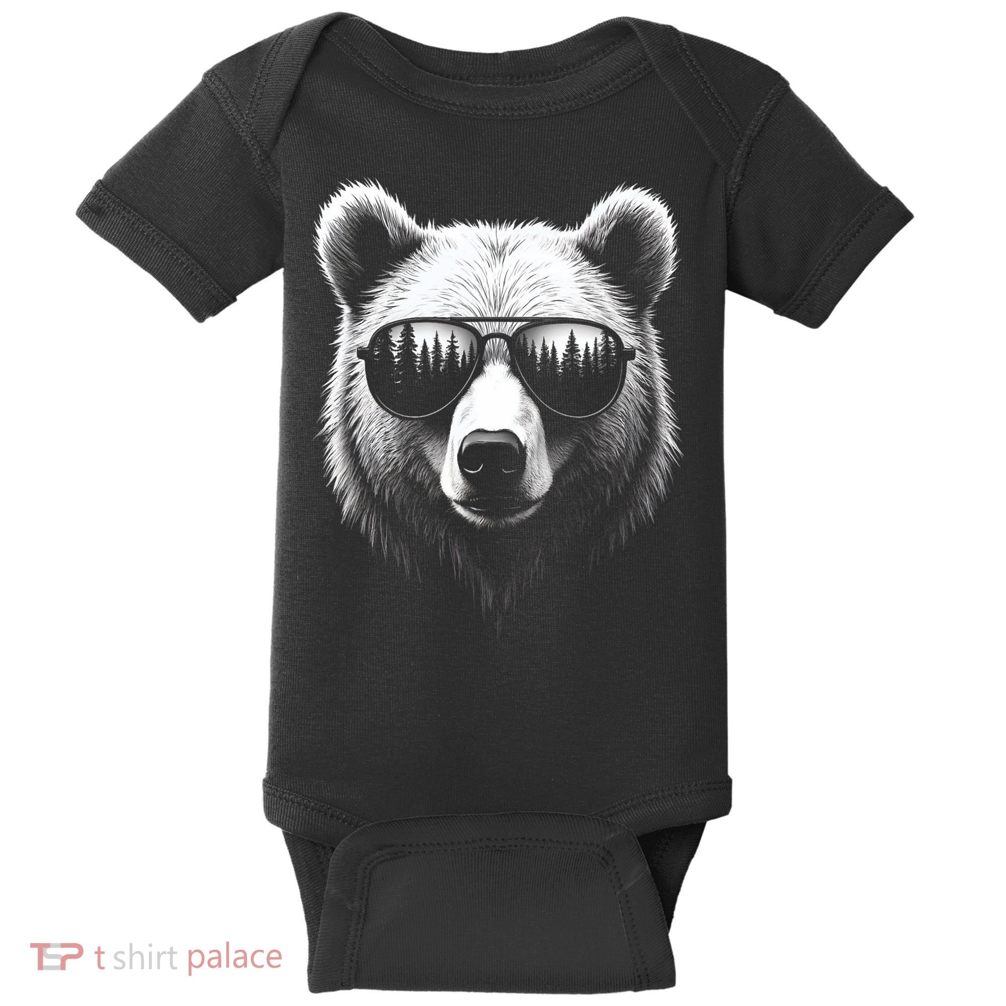 Funny Bear In Sunglasses Bears Baby Bodysuit